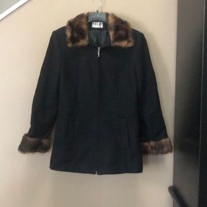 MDP Mario De Pinto wool coat with fur accents